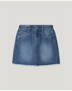 Короткая джинсовая юбка для девочки свободного кроя, синий Pepe jeans