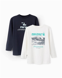 Упаковка из 2 футболок для мальчиков с длинными рукавами из 100% хлопка, бежевый Zippy