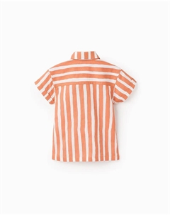 Малыш мальчик рубашка в полоску с коротким рукавом, оранжевый Zippy