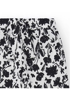 Двухцветные брюки для девочки с эластичной талией и цветочным принтом, белый Tuc tuc