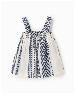 Блуза на бретелях для девочек с племенным принтом, тёмно-синий Zippy