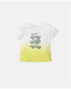 Футболка с коротким рукавом для мальчика и иллюстрацией автомобиля, зеленый Tutto piccolo
