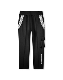 Спортивные брюки для девочек с карманом-карго и эластичной талией Kids, чёрный Karl lagerfeld
