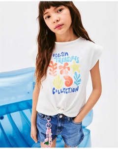 Футболка для девочки без рукавов с узлом Kids, белый El corte inglés