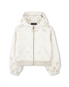 Куртка для девочек с капюшоном и застежкой-молнией Kids, золотой Karl lagerfeld