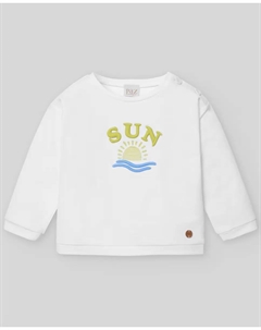 Детский свитшот с вышивкой спереди из топовой коллекции PAZ Rodríguez, белый Paz rodriguez