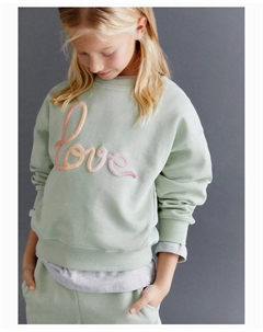 Девичий свитшот с позиционным принтом Kids, зеленый El corte inglés