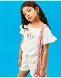 Футболка для девочек с коротким рукавом Kids, белый El corte inglés