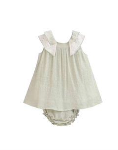 Пастельно-зеленое платье для девочки с рюшами и трусиками в тон, зеленый Dadati