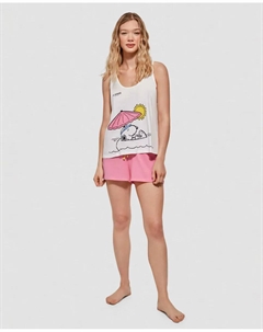 Snoopy Женская короткая пижама, белый Gisela