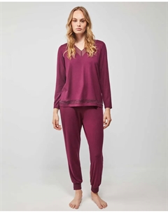 Женская длинная пижама из вискозного трикотажа, пурпурный Gisela