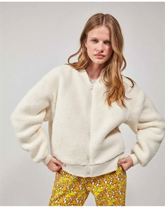 Женская куртка-бомбер из ткани овчина, бежевый Gisela
