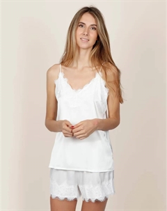 Женская короткая пижама из белой ткани, белый Admas