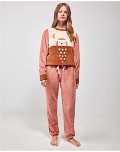 Женская длинная пижама из микрополярной ткани, коралловый Gisela