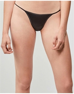 Бразильские трусики на тонких бретелях, чёрный Gisela