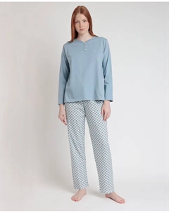 Женская пижама короткого трикотажа с принтом, синий Admas