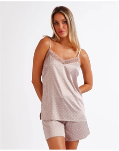 Женская короткая пижама из атласной ткани, цвет Piedra Admas