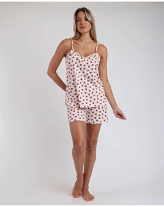 Женская короткая пижама розового вискозного трикотажа, цвет Rosa Admas