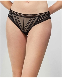 Классические трусики из полупрозрачной кружевной ткани, чёрный Gisela