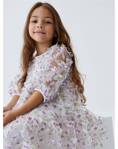 Нарядное ярусное платье для девочек из коллаборации х Ботанический сад Sela