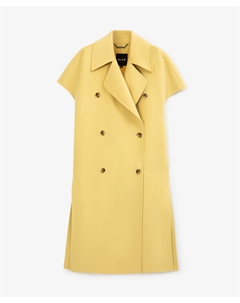 Жилет двубортный из пальтовой ткани без подкладки желтый Glvr