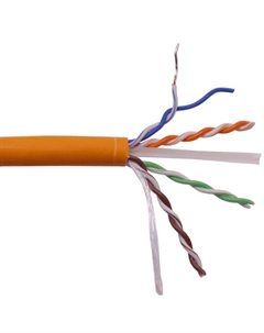 Кабель витая пара U/UTP 6 кат. 4 пары LAN-6EUTP-HFLT-OR с перегородкой, 550Mhz, LSZH, нг(A)-HF, оранжевый, 305 м Lanmaster