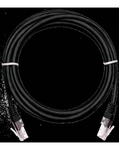 Кабель патч-корд U/UTP 5e кат. 5м EC-PC4UD55B-BC-PVC-050-BK-10 2хRJ45/8P8C 26AWG(7x0.16 мм), чистая медь, PVC нг(B), черный, уп/10шт Netlan