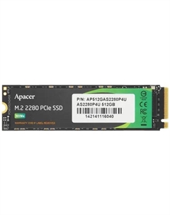 Накопитель SSD M.2 2280 AP512GAS2280P4U 512GB, 3500/2300MB/s, 400K/600K IOPS, NVMe, 350 TBW, MTBF 1.8M Apacer
