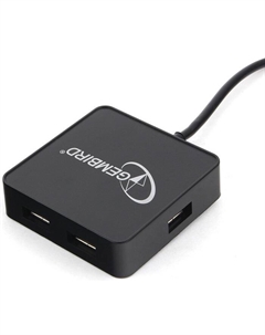 Концентратор USB 2.0 UHB-242 black, 4 порта, блитер Gembird