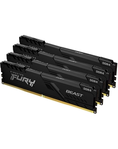 Модуль памяти DDR4 64GB (4*16GB) KF436C18BBK4/64 Beast Black 3600MHz CL18 1RX8 1.35V 288-pin 16Gbit Kingston fury