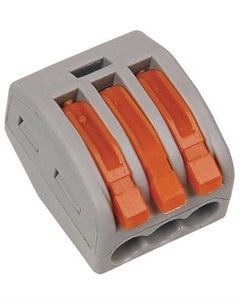 Клемма UKZ-001-413 3x2.5мм (0,08-4,0) зажимная строительно-монтажная СМК 222-413 Iek