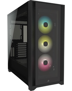 Корпус ATX iCUE 5000X RGB CC-9011212-WW черный, без БП, стенка из закаленного стекла, 2*USB 3.0, USB 3.1 Type-C, audio Corsair