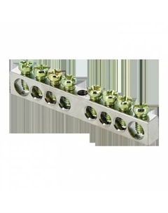 Шина sn1-63-08 PEN "ноль-земля" 6х9 8 отв. никель крепеж по центру, PROxima Ekf