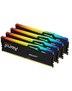 Модуль памяти DDR5 128GB (4*32GB) KF552C40BBAK4-128 Beast Black RGB XMP 5200MHz 2RX8 CL40 1.25V 288-pin 16Gbit Kingston fury