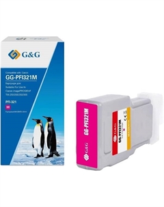 Картридж струйный GG-PFI321M для Canon imagePROGRAF TM-250/255/350/355, пурпурный, 300мл G&g