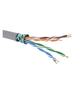 Кабель витая пара F/UTP 5e кат. 4 пары RN5EFUK02GY 24AWG(0.51 мм), медь, одножильный (solid), внутренний, полиолефин, нг(A)-LS, серый, 'RAM teleco Dkc