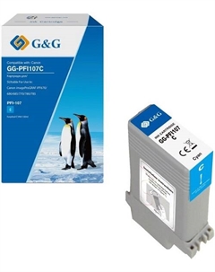 Картридж GG-PFI107C струйный голубой (130мл) для Canon imageProGRAF iPF670/680/685/770/780/785 G&g