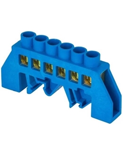 Шина sn0-125-6-dn-r "0" N (8x12мм) 6 отв. латунь синий нейл. корп. комбинир. розн. стикер Ekf