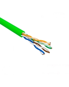 Кабель витая пара U/UTP 5e кат. 4 пары 01-0061 нг(А)-LSLTx, 4х2х0,52мм, 24AWG, INDOOR, SOLID, зеленый, 305м Rexant