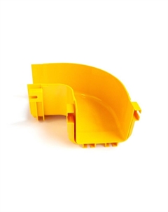 Угол LAN-OT240-HC90/NC 90° оптического лотка 240мм, монтаж без соединителей, желтый Lanmaster