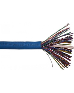 Кабель витая пара U/UTP 5e кат. 50 пар -5EUTP50 24AWG(0.51 мм), медь, одножильный (solid), внутренний, PVC, синий, уп/305м Twt