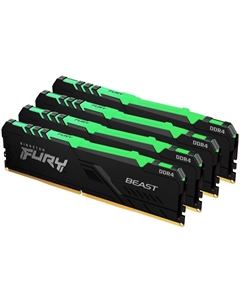 Модуль памяти DDR4 128GB (4*32GB) KF432C16BB2AK4/128 Beast RGB Black PC4-25600 3200MHz 2RX8 CL16 1.35V 288-pin 16Gbit (retail) Kingston fury