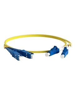 Кабель патч-корд волоконно-оптический -2LC-2SC/SU-10 PVC, дуплексный, LC/UPC-SC/UPC, SM OS2, 10 м Twt