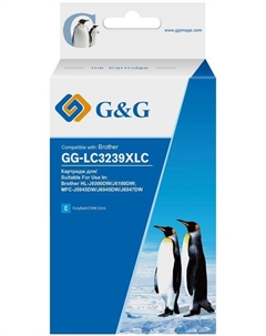 Картридж GG-LC3239XLC струйный голубой (52мл) для Brother HL-J6000DW/J6100DW G&g