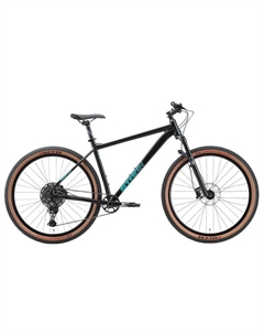 Велосипед горный Krafter 29.7 HD 2025, черный матовый/сине-изумрудный, HQ-0017885 (Рама: XL(22)) Stark