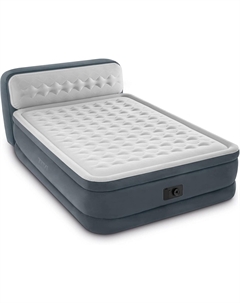 Кровать надувная 152х236х86 см, Ultra Plush Headboard, со спинкой, встр.нас. 220 В, до 272 кг (64448) Intex