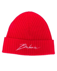 Balmain шапка бини в рубчик один размер красный Balmain