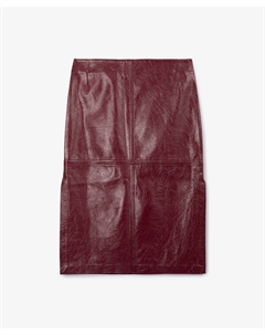 Юбка миди из экокожи с глянцевой фактурой бордовая Glvr