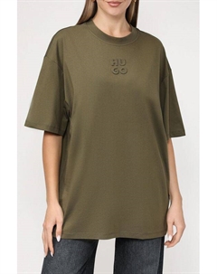 Хлопковая футболка с логотипом бренда Hugo