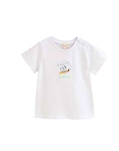 Футболка для мальчика с волнистым рисунком Beach Bum спереди, белый Dadati